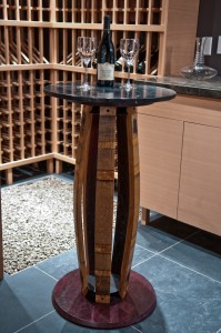 Barrel Stave Tasting Table Barrel Stave Tasting Table