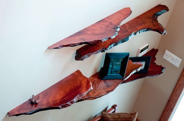 Redwood Root Burl Shelves