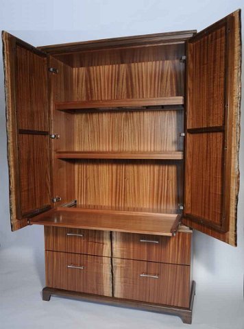 Ribbon Sapele Computer Armoir