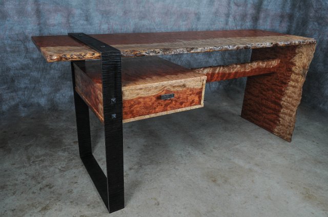 Iron Framed Bubinga Desk