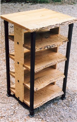 Quilted Maple Electronics Stand