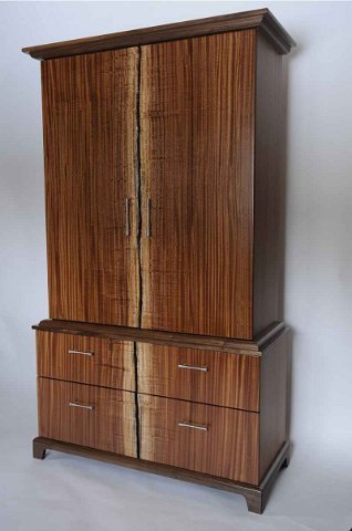 Ribbon Sapele Computer Armoir