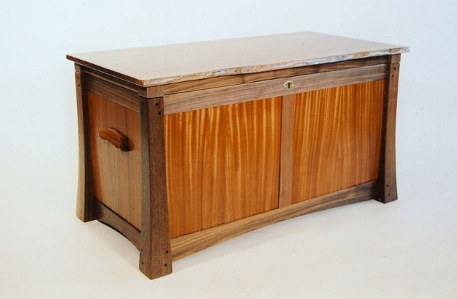Ribbon Sapele and Walnut Hope Chest