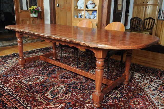 Solid Bubinga Dining Table with Classic Base