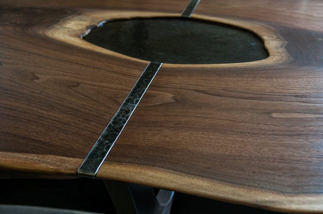 Double Crotch Walnut Dining Table