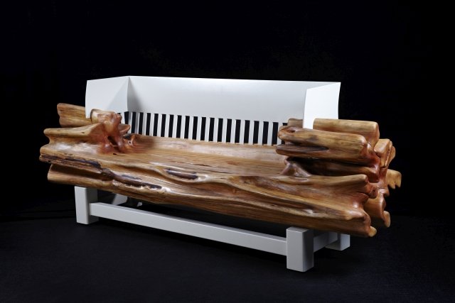 Mosquito Wood and Steel Bench